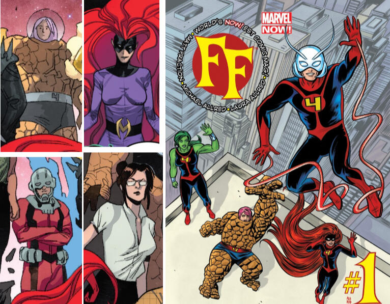 DARLA DEERING (MS. THING) – Fantastic Four (2013) #2 MEDUSA – Fantastic Four #132, potem jak Darla SCOTT LANG (ANT-MAN) – technicznie Fantastic Four #384, potem jak Darla JENNIFER WALTERS (SHE-HULK) – Fantastic Four #265, potem jak Darla